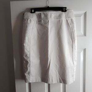 bebe Elegant White Pencil Skirt